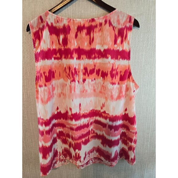 Chicos Sleeveless Tie-Dye Print Tank‎ top Polyester Size 4 Lightweight Size 2X - Picture 2 of 11